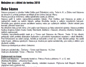 řeka sázava infolist